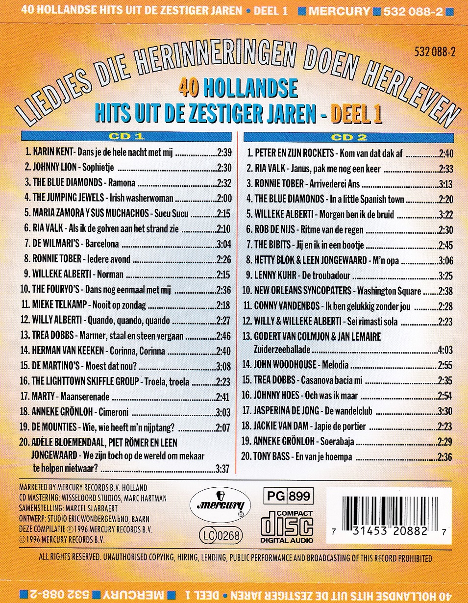 40 Hollandse Hits Uit De Jaren 60 deel 1
