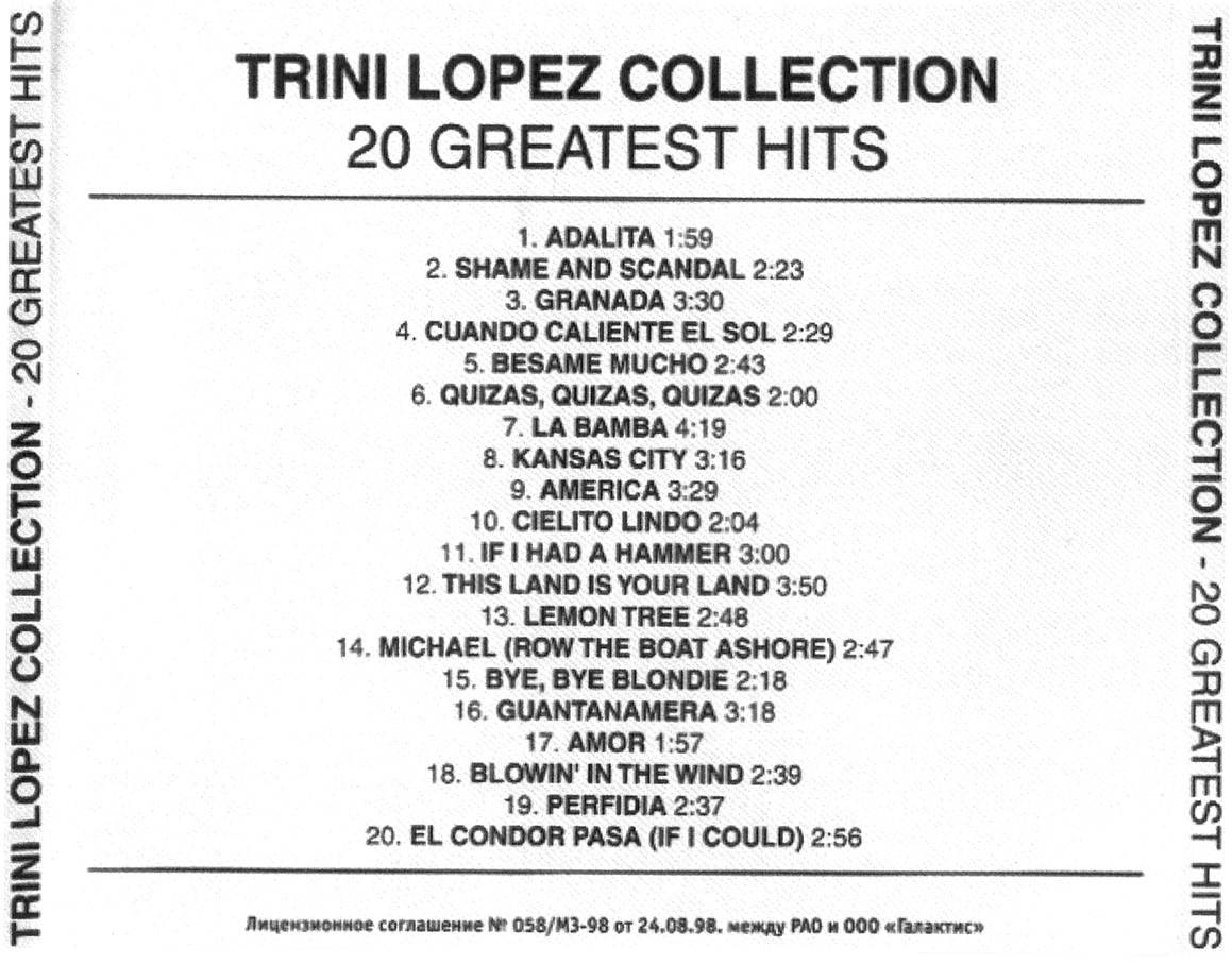 Trini Lopez - Trini Lopez Collection 20 Greatest Hits