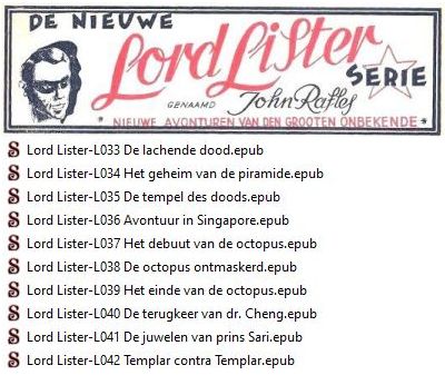 Lord Lister Raffles de grote onbekende. De Valse Listers EPUB 5